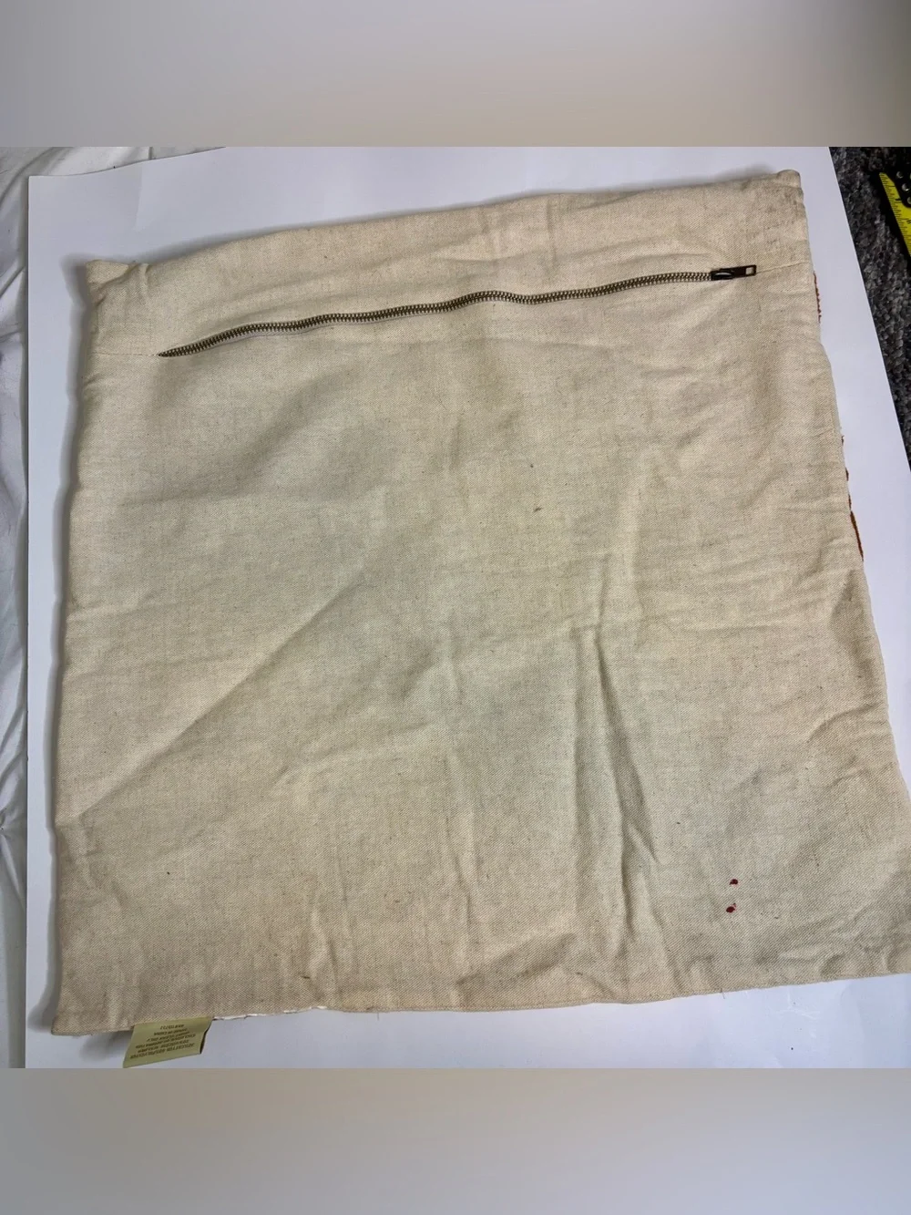 Embroidered Cream, Mustard & Brown Accent Pillow Covers lot of 2